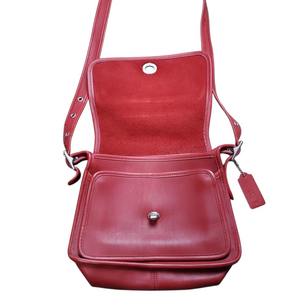 Vintage Coach Red Rambler's Legacy Crossbody Shoulder Bag - 9061 - Picture 6 of 15